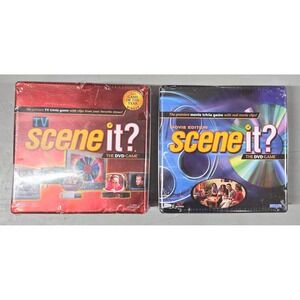 Scene It? TV & Movie Edition DVD Board Game Bundle -‎ Factory Sealed Tins